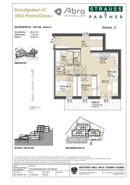 Neubau Erstbezug Wunderschöne Drei Zimmer Wohnung mit Balkon und herausragender Aussicht