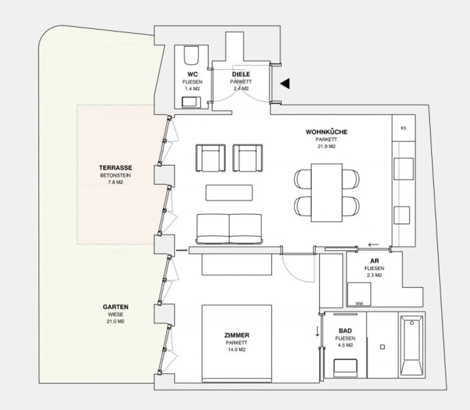 ++MOLLARD 50++ Stylish 2-room apartment in the very heart of the city (3/2)