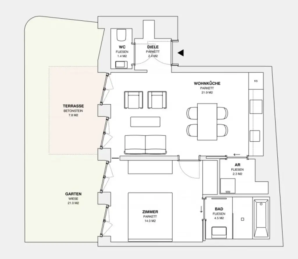 ++MOLLARD 50++ Stylish 2-room apartment in the very heart of the city (3/2)