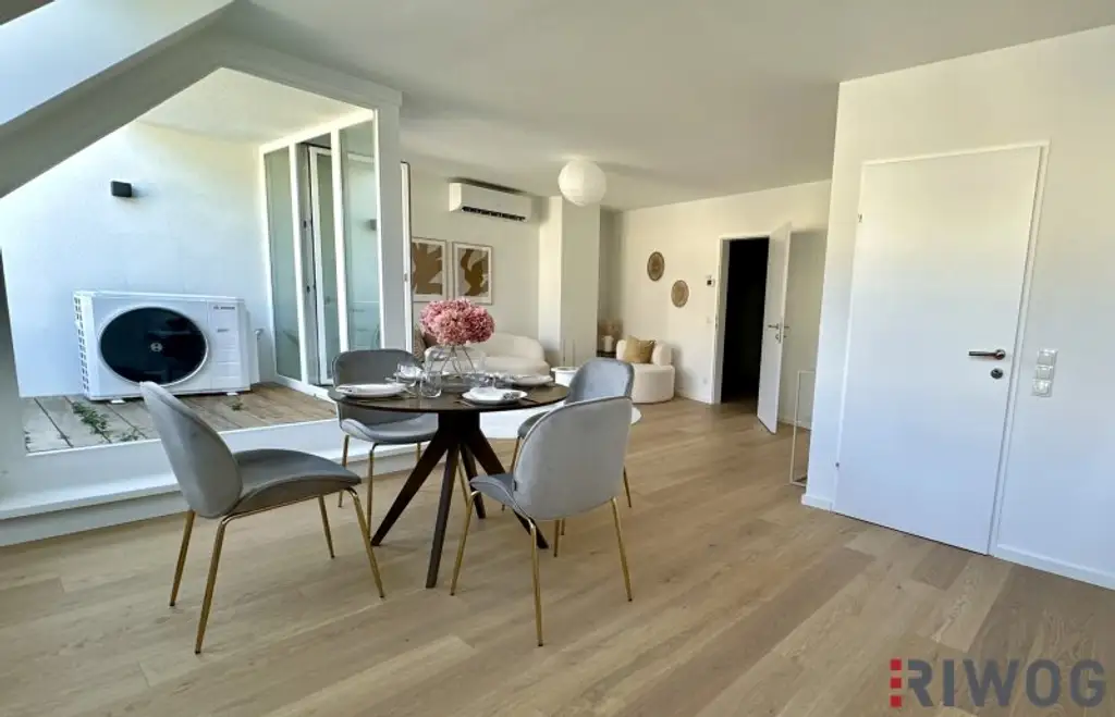 Neubau DG-Terrassenwohnung in Ruhelage | PKW-Stellplatz | 3 Min. zum Kutschkermarkt und zur U6 | 2 Min. zum Aumannplatz