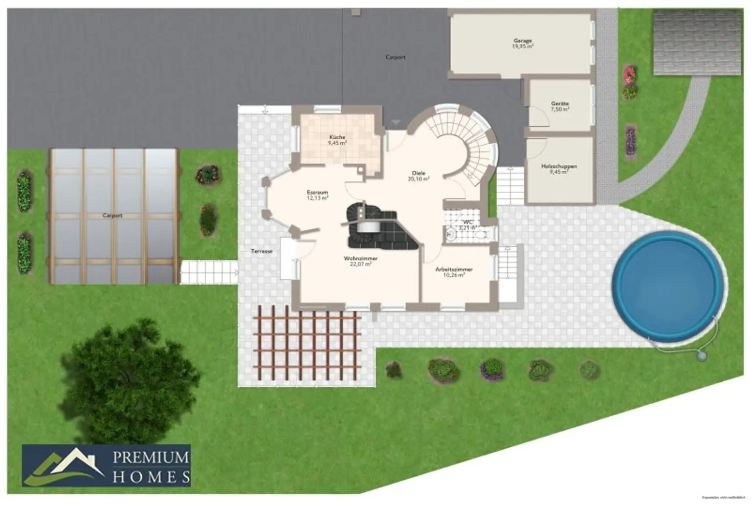 BREITENBACH am Inn - Großzügiges Einfamilienwohnhaus mit Terrasse, Balkon, Keller, Garage, zwei Carports, Garten, Gartenhaus, Geräte- und Holzschuppen