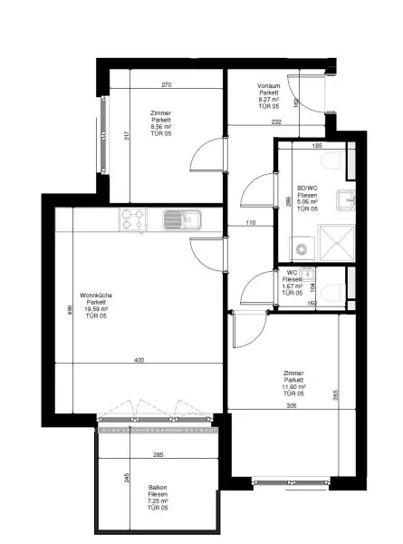 Erstbezug! 3-Zimmer Wohnung mit Balkon, Nähe Oberen Mühlwasser