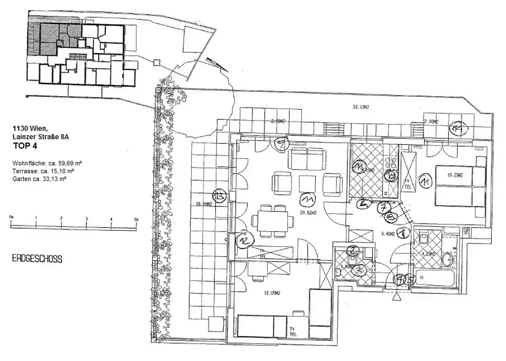 Herrliche 3-Zimmer-Gartenwohnung,  nahe Tiergarten Schönbrunn!
