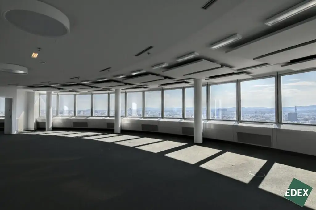 Modernes Büro mit Aussicht im Milleniumtower