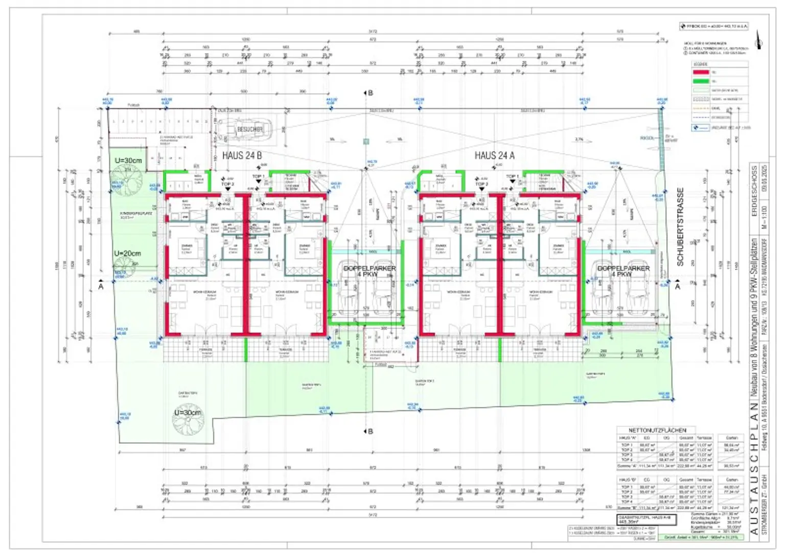 NEUBAU Kleinwohnanlage mit 2 Häuser und 8 Wohnungen in Waidmannsdorf - Schubertstraße