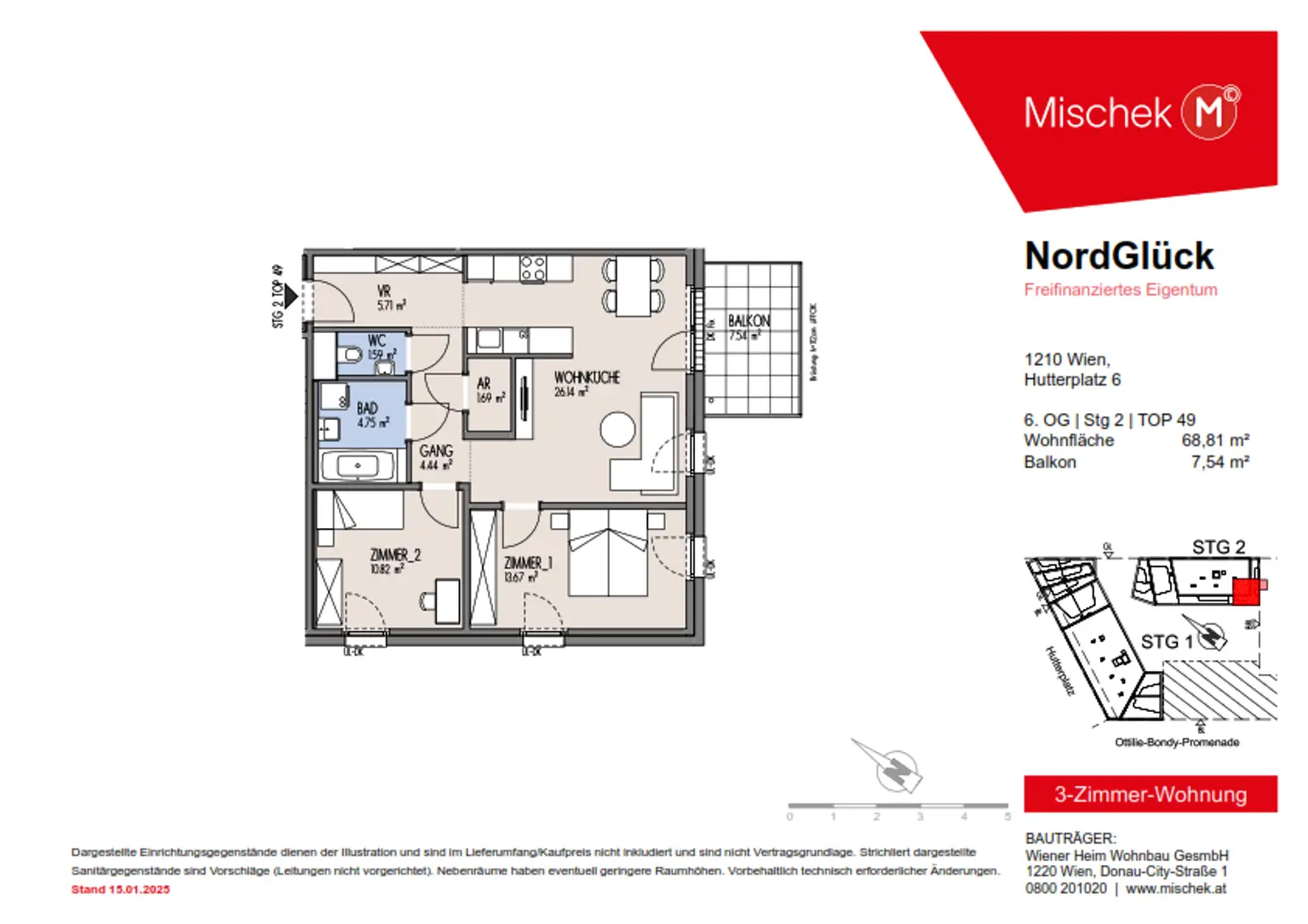 Erstbezug im Neubau: 3-Zimmer-Wohnung mit Balkon – Provisionsfrei!
