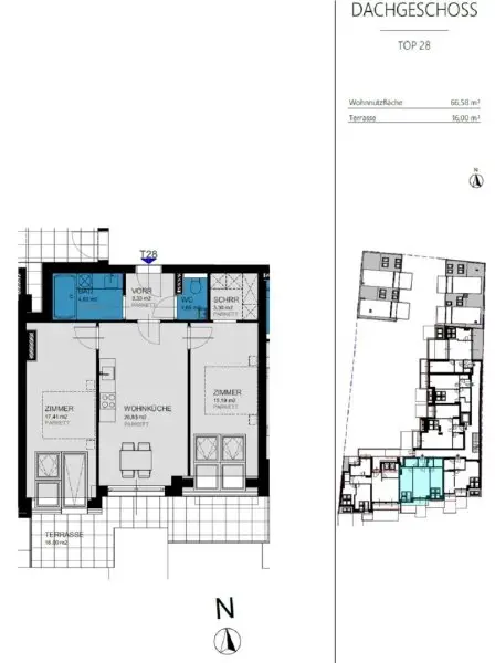 Rent 1-6 months all incl.! Penthouse Luxury with Skyline+Kahlenberg View & 30sqm Roof Top Terrace! Garage! Air Condition!
