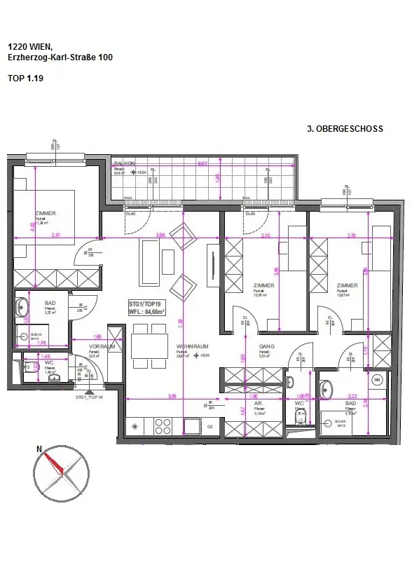 ERSTBEZUG!  4-Zimmer-Wohnung mit Balkon und Parkblick nahe der Donau!