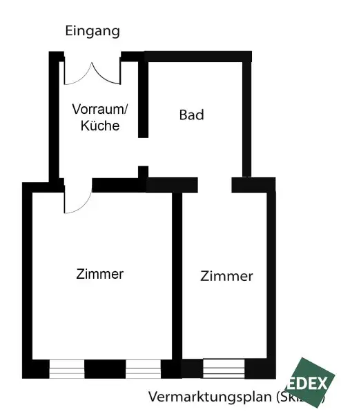 Sanierungsbedürftige 2-Zimmer-Altbauwohnung mit Entwicklungspotenzial – ca. 46 m² in zentraler Lage