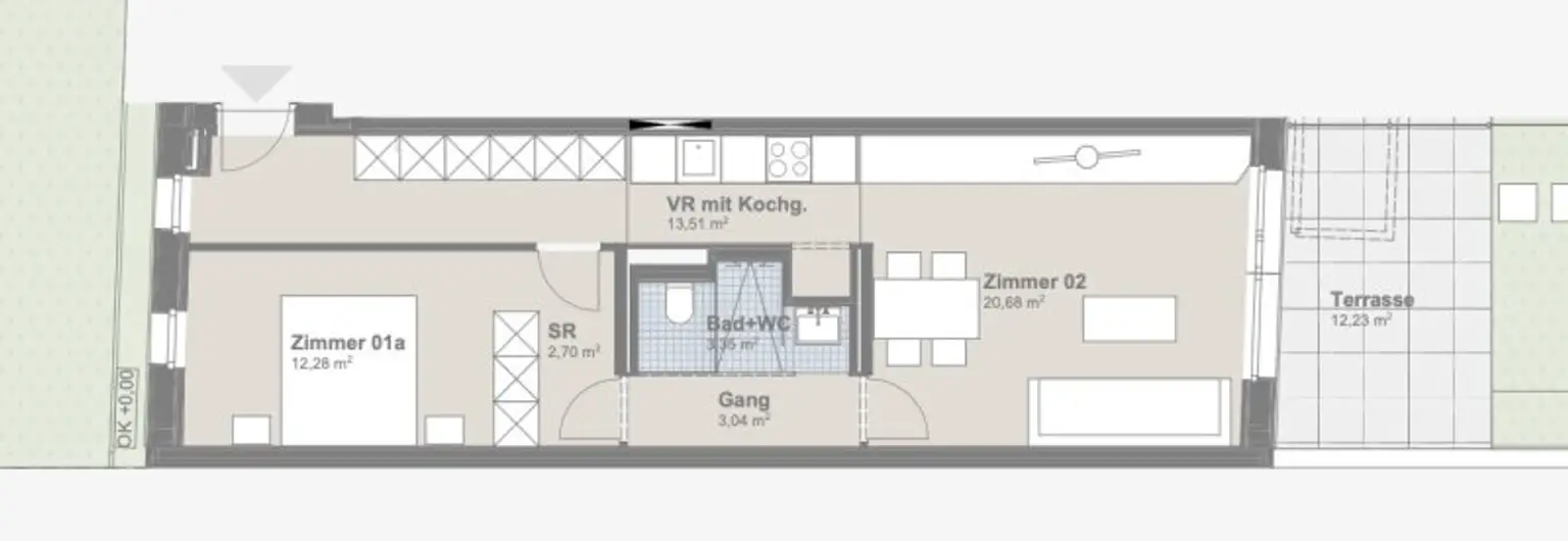 120 Meter zur U1 Oberlaa- Sonnige, barrierefreie Gartenwohnung mit Top U1 Anbindung- inkl. Küche