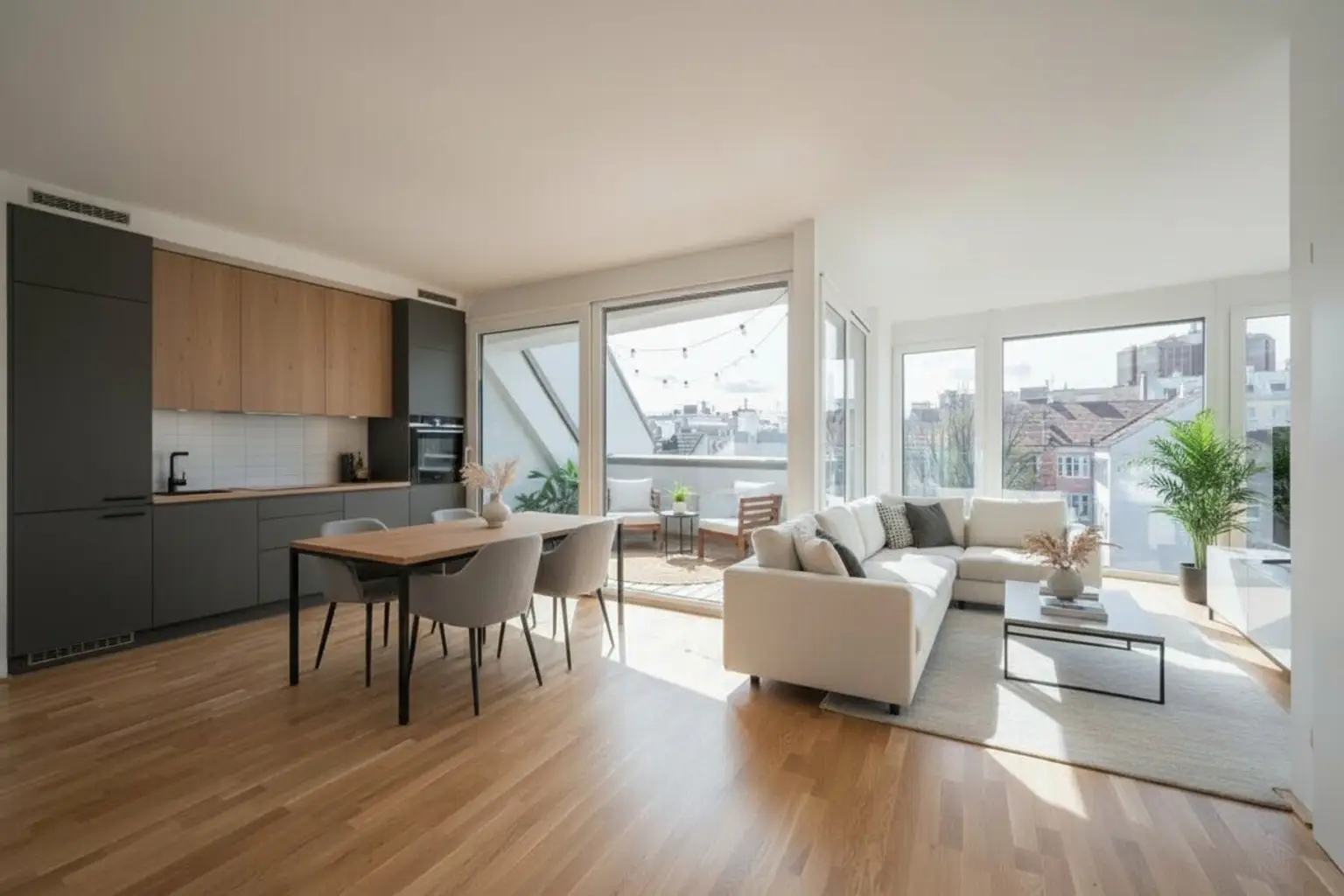 Wohnzimmer und Küche