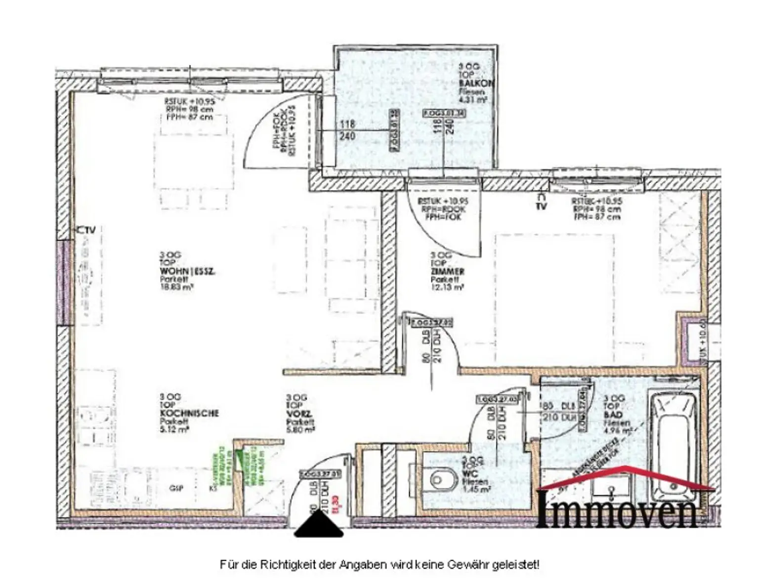 Wunderschöne, möblierte 2-Zimmerwohnung mit Balkon!