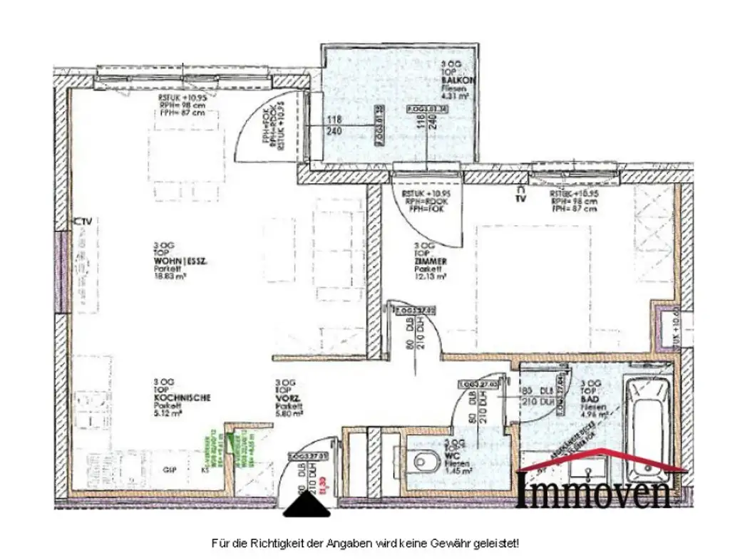 Wunderschöne, möblierte 2-Zimmerwohnung mit Balkon!