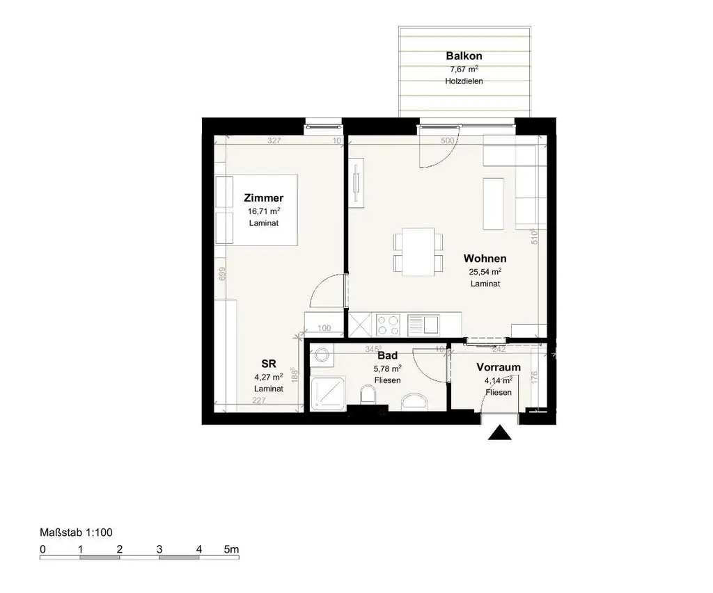 Geförderte Mietwohnung mit Balkon im Stadthaus Vinzenzgasse 81. TOP 6, [GF,VinG]