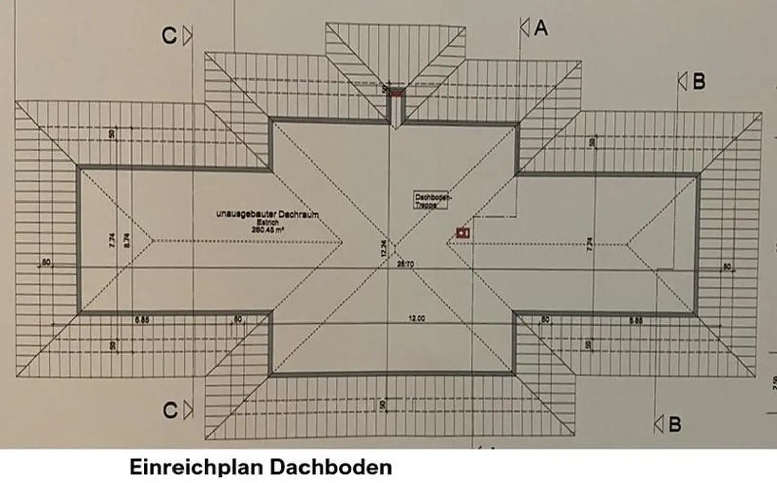 Grundriss Einreichplan Dachboden