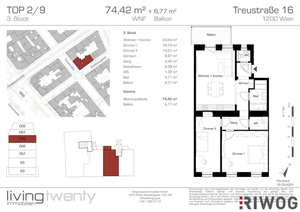INITIATIVE TOP 100 - RAUS AUS GAS | perfekt geplante 3-Zimmer Altbauwohnung mit Balkon nahe dem Augarten | Top 2/9