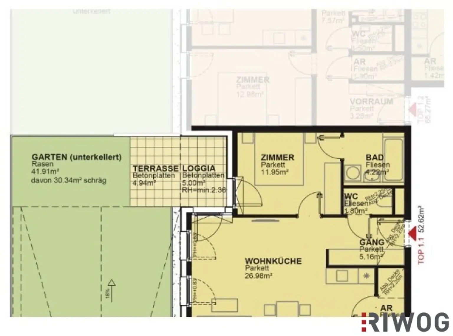 Erstbezug nach Neuerrichtung - Moderne 2-Zimmer-Wohnung mit großem Eigengarten