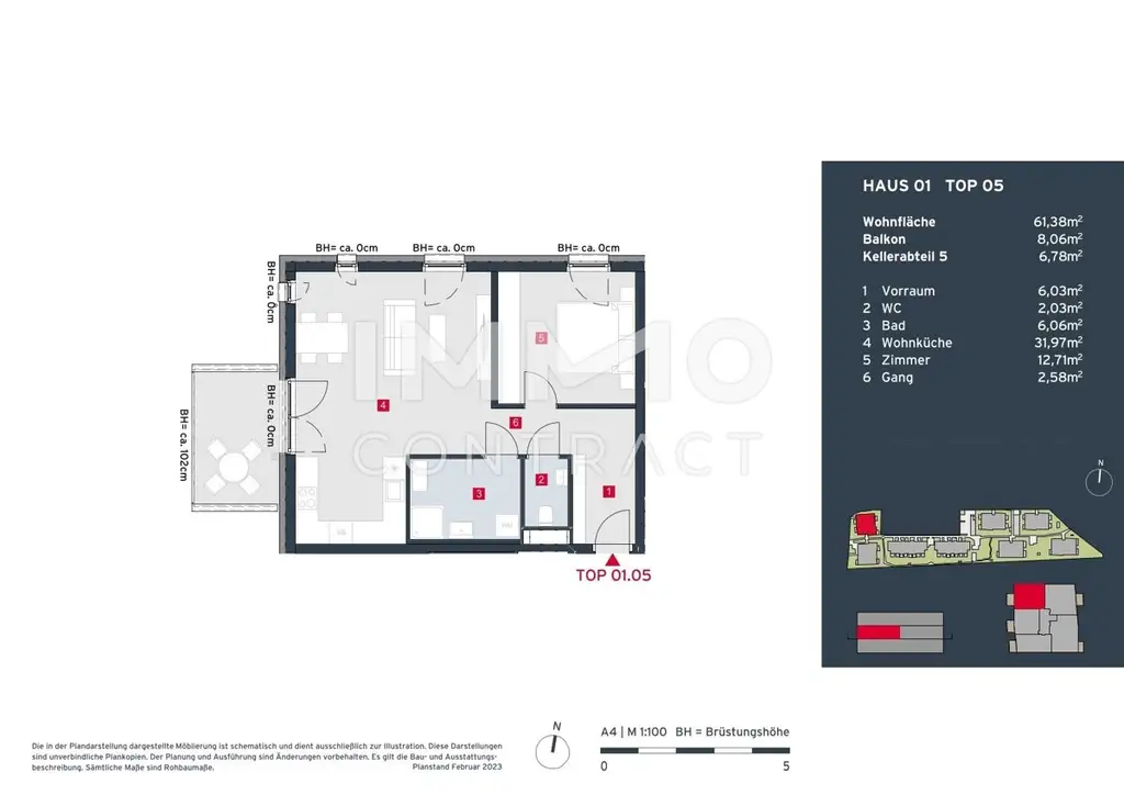 Zentral - modern - hell: Perfekte 2-Zimmer-Wohnung mit Balkon im Erstbezug in grüner Anlage