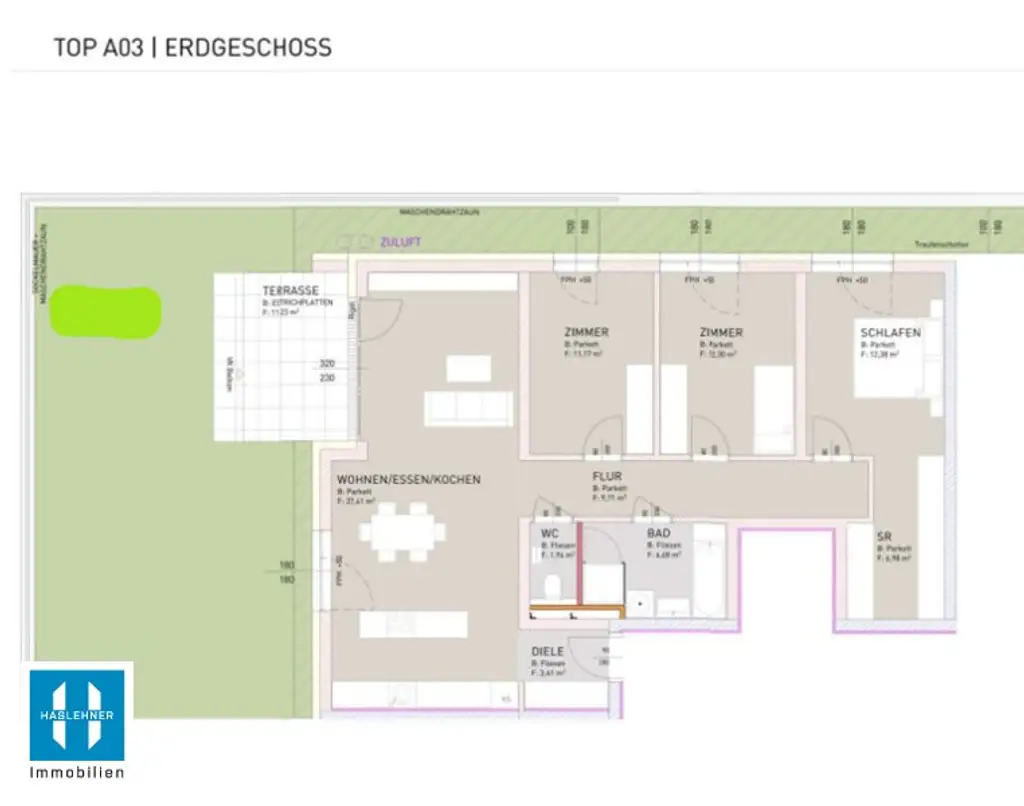 Ried im Innkreis - 101m² Familienwohnung mit Eigengarten nahe dem Stadtpark