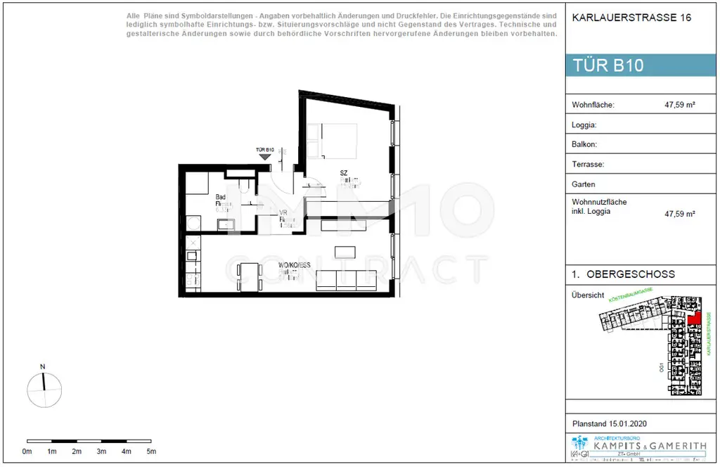 CITY SUITES GRAZ:  2 Zimmer-Wohnung in zentraler Lage - Karlauerstraße 16 - Top B 10