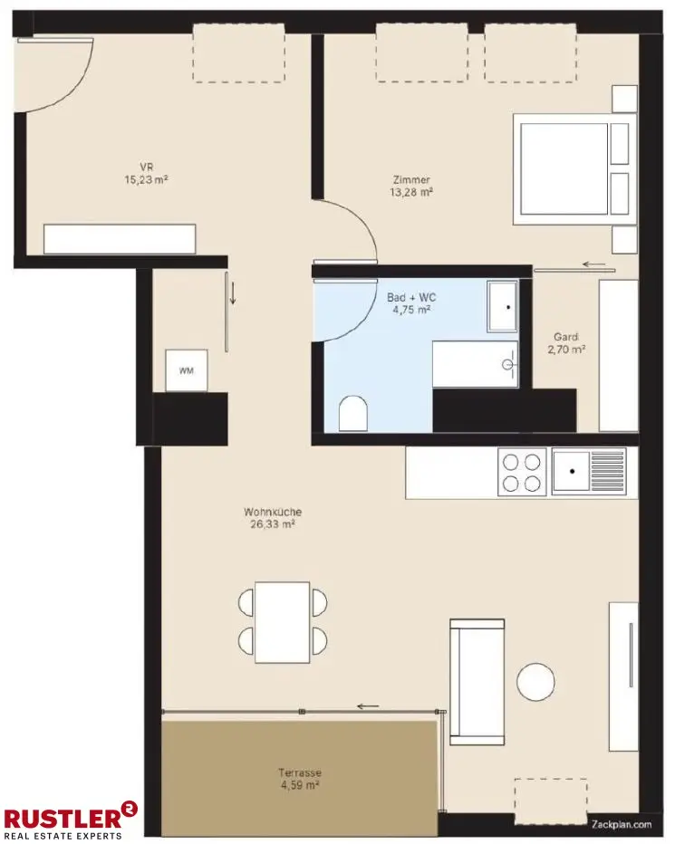 Wohnen mit Stil & Blick auf die Gloriette | Erstbezug im Dachgeschoss und Terrasse | Reinlpark