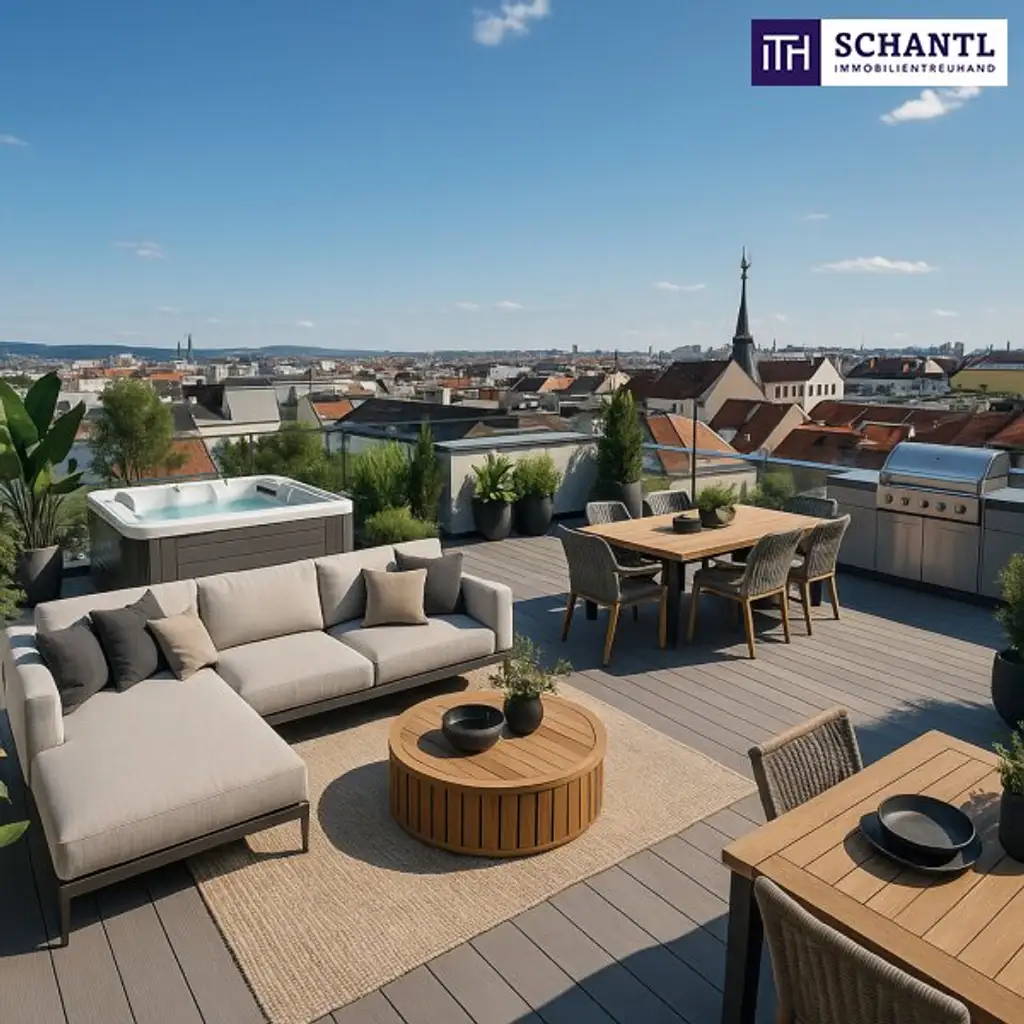 Mit virtuellem Rundgang - BEZUGSFERTIG! Ihr geniales Penthouse mit 175 m² Wohnfläche und 72 m² Dachterrasse on TOP + privater Liftfahrt!