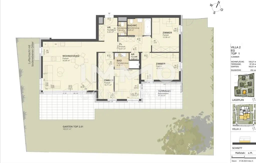 KREMSER WOHNDOMIZIL
4Zi- 109qm- Gartenwohnung, Lift, 
Tiefgarage, in beliebter Grünruhelage