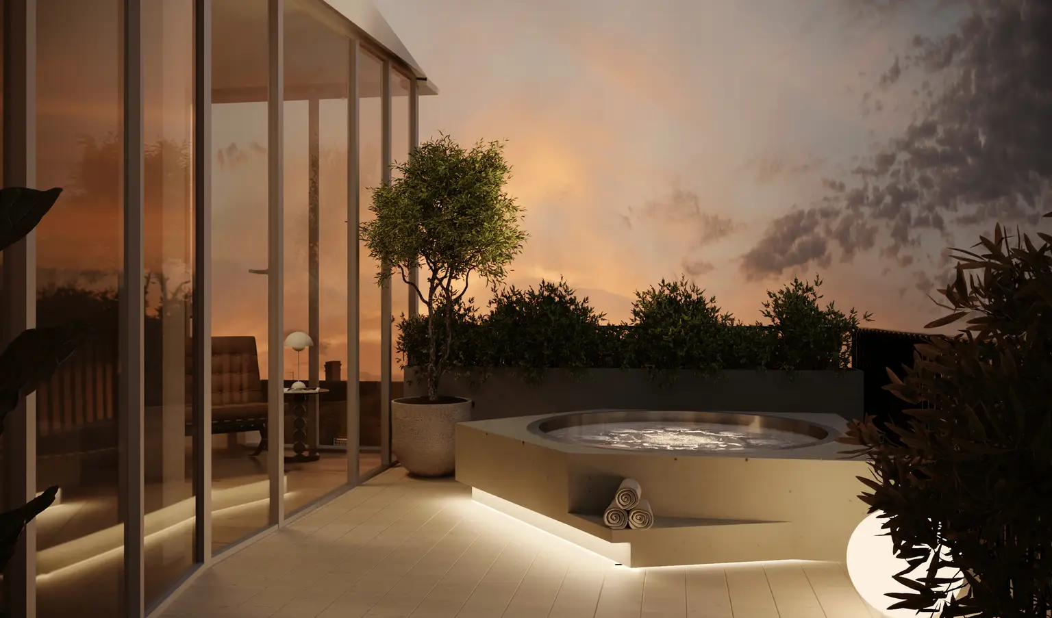 Das Penthouse über den Baumkronen