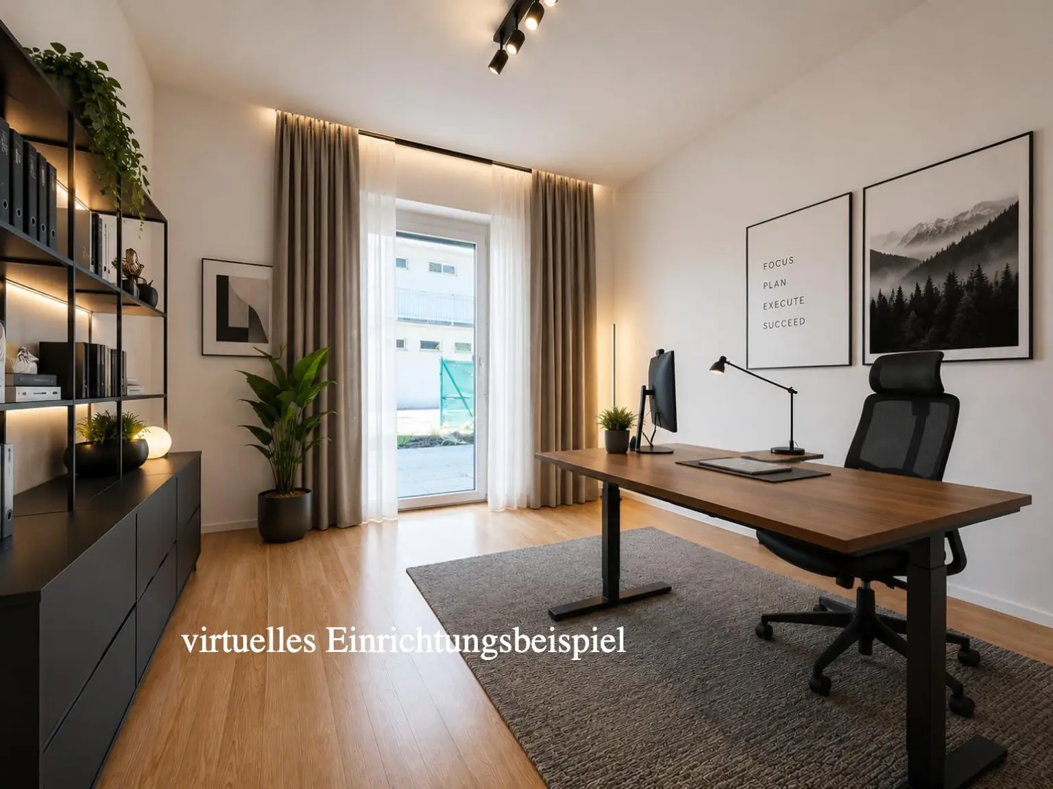 Zimmer 1 Büro virtuelles Einrichtungsbeispiel