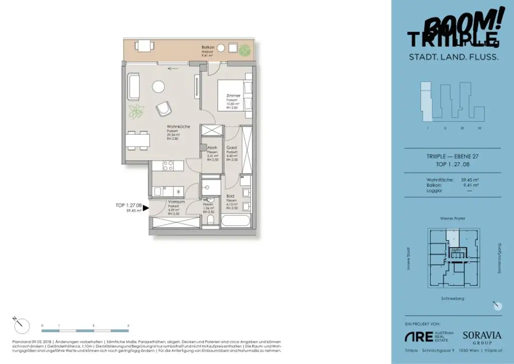 Iconic Living im TRIIIPLE Tower – Architektur, Design und Komfort