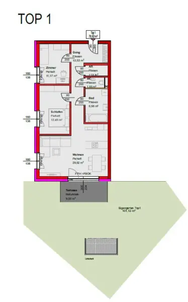 PROVISIONSFREI: Wunderbare 3-Zimmer-Wohnung mit Garten und Terrasse in Ansfelden/Nettingsdorf!
