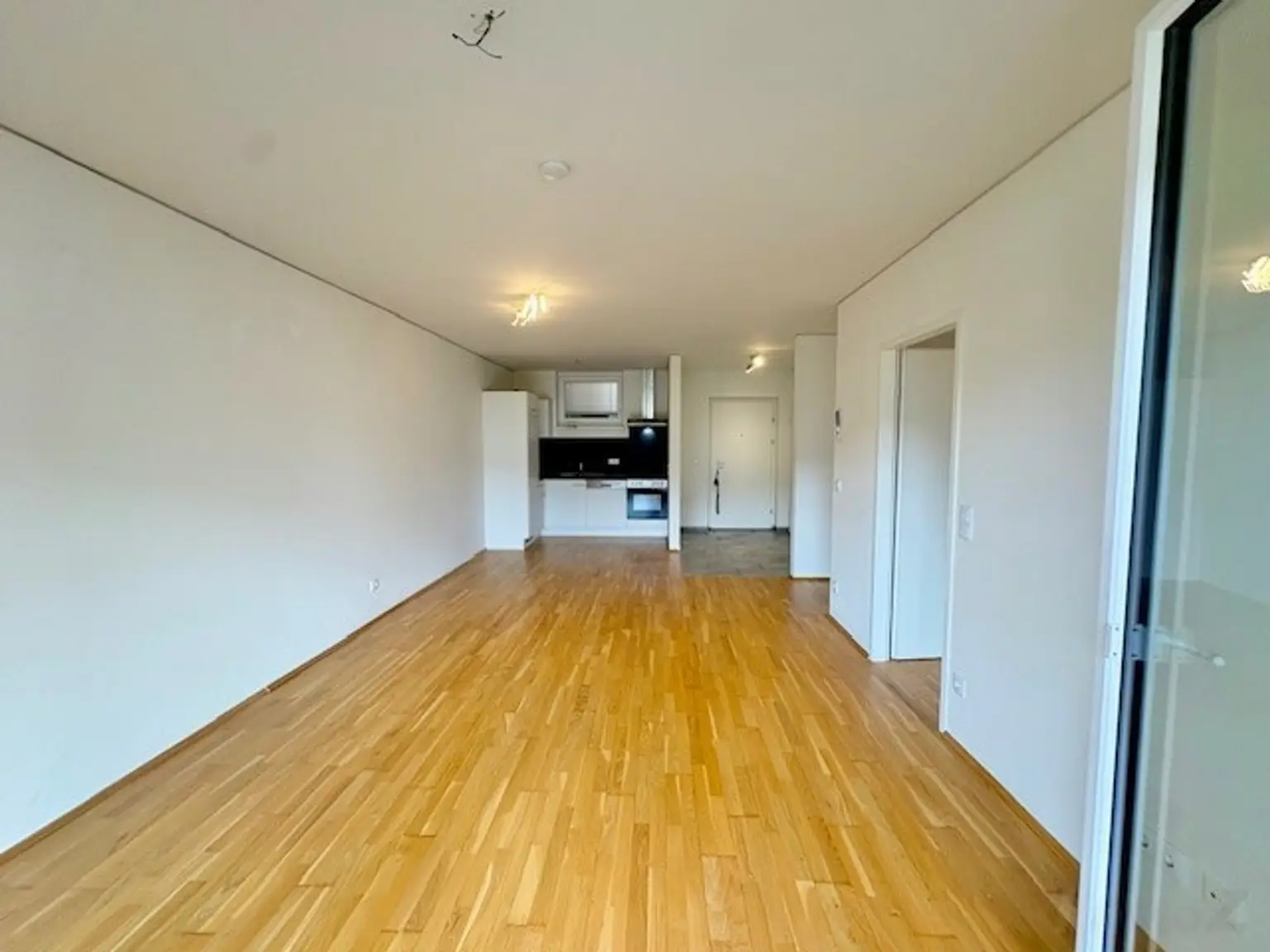 Blick vom Balkon bis zum Wohnungseingang