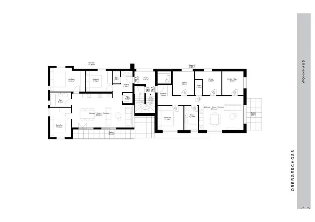 Kernsanierte 4 Zimmer Wohnung mit großem Balkon