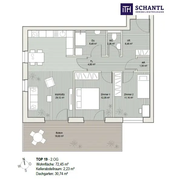 RIESIGE DACHTERRASSE + HOCHWERTIGE AUSSTATTUNG + SÜD/WEST Ausrichtung! + Tiefgarage! Nur 7 Min. von Graz entfernt!!