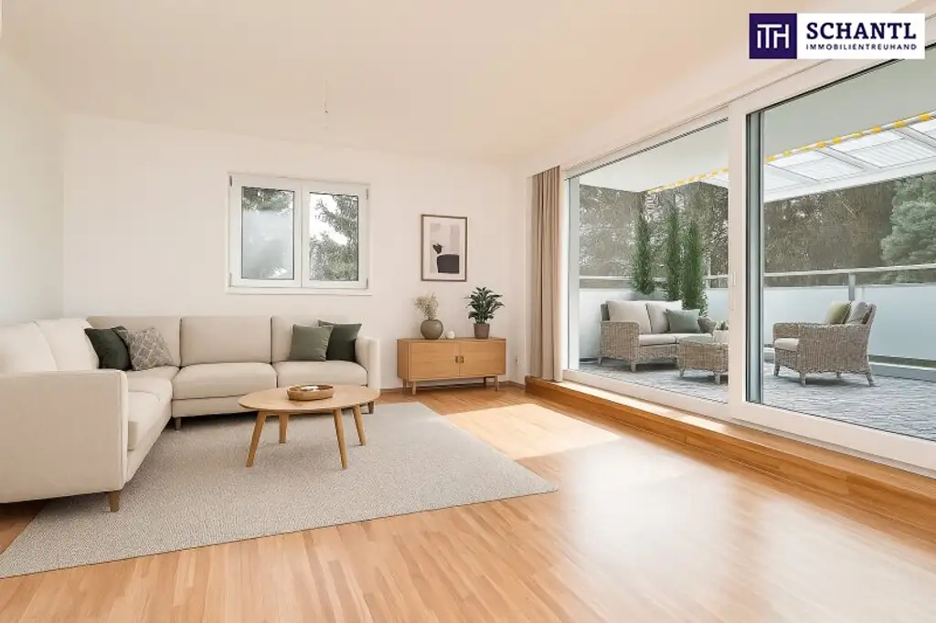 Traumhafte, lichtdurchflutete 3-Zimmer-Wohnung mit gigantischer Terrasse und Blick ins Grüne!