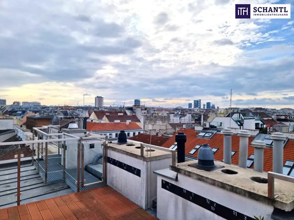 WOW! Lichtdurchflutete Traumwohnung mit hofseitiger Terrasse! Neues Lebensgefühl im Dachgeschoss mit perfekter Raumaufteilung + Kamin + Ideale öffentliche Anbindung! Jetzt zugreifen!
