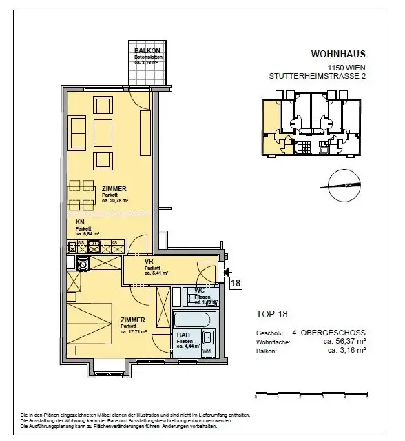 Moderne 2-Zimmer-Wohnung mit Balkon im 15. Bezirk!
