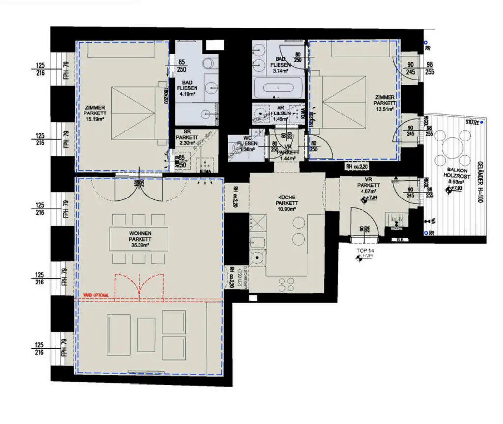 Exklusive 3-Zimmer-Wohnung mit Balkon - TOP Lage