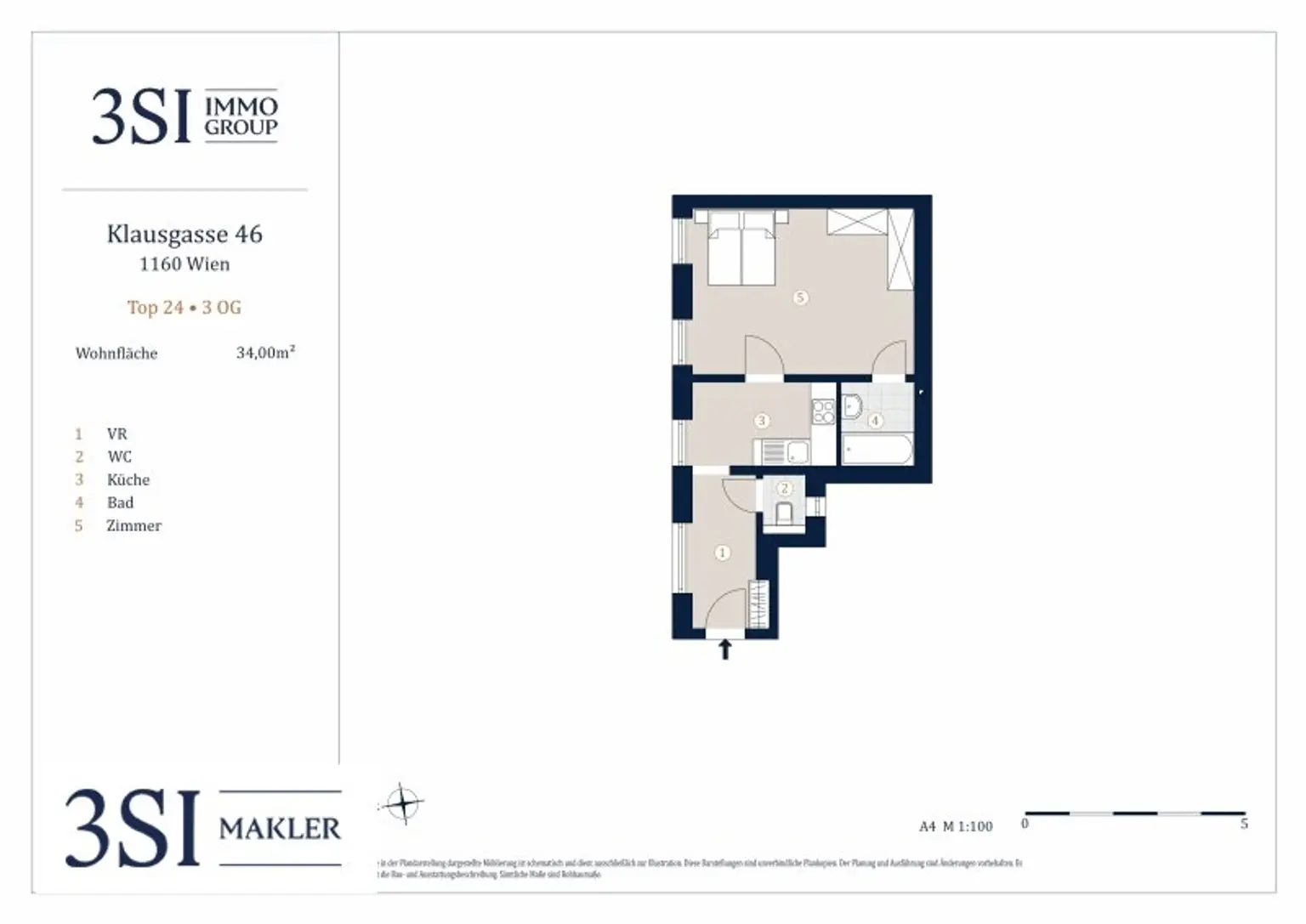 Klausgasse 46: Smarter Grundriss und gute Wohnqualität - 1-Zimmer-Altbauwohnung in ruhiger Seitengasse des 16. Bezirks
