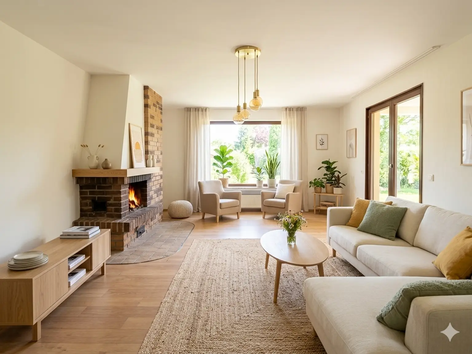 Einrichtungsbeispiel Wohnzimmer KI bearbeitet