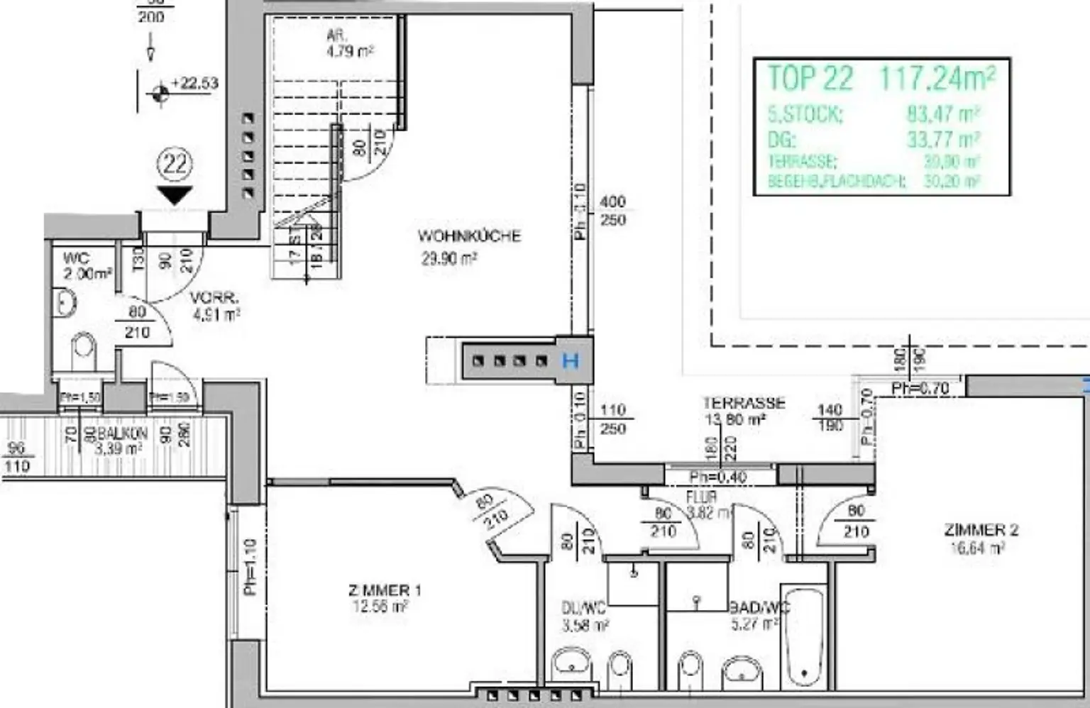 DACHTERRASSENMIETE, Nähe Börse / Rudolfsplatz - teilmöbliert