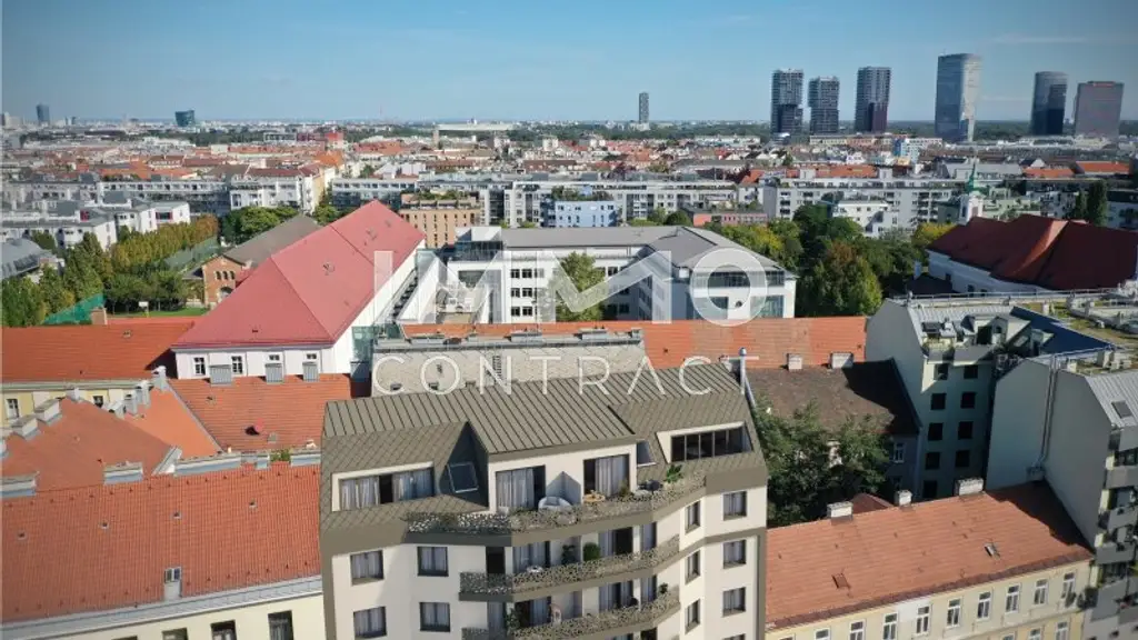 Außergewöhnliche Architektur im Neubau mit hohen Decken! 2 Terrassen auf Wohnebene! Provisionsfrei