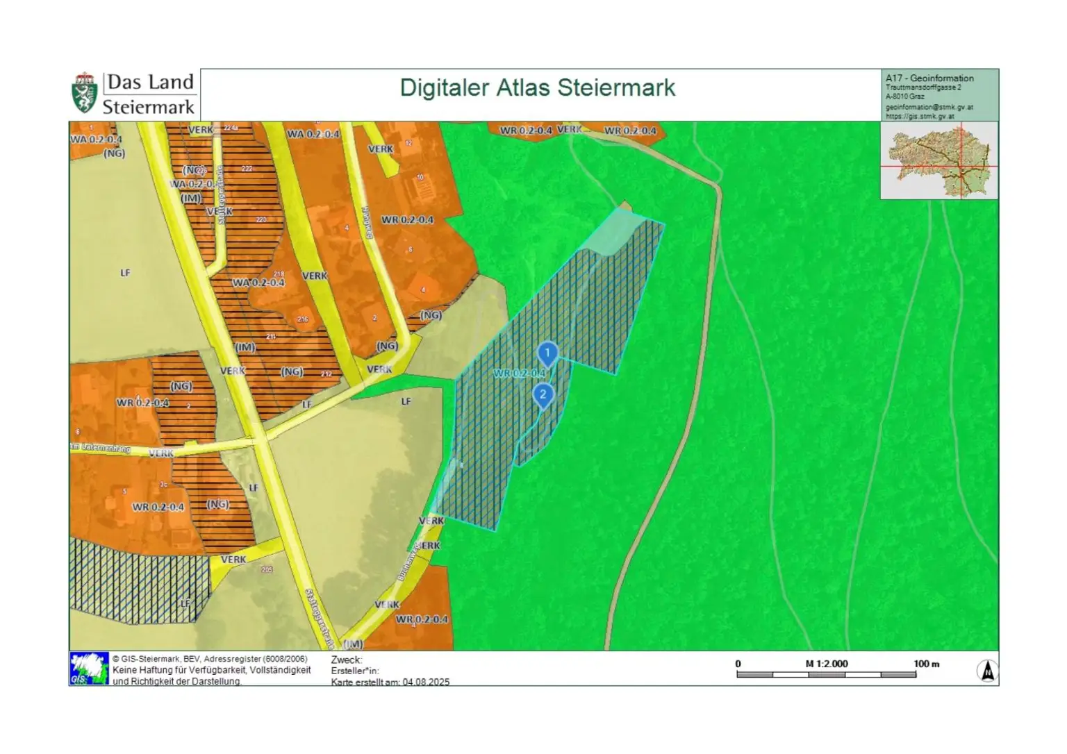 Bauland (ca. 8.700 m²) in herrlicher Panoramalage zu kaufen in Stattegg!