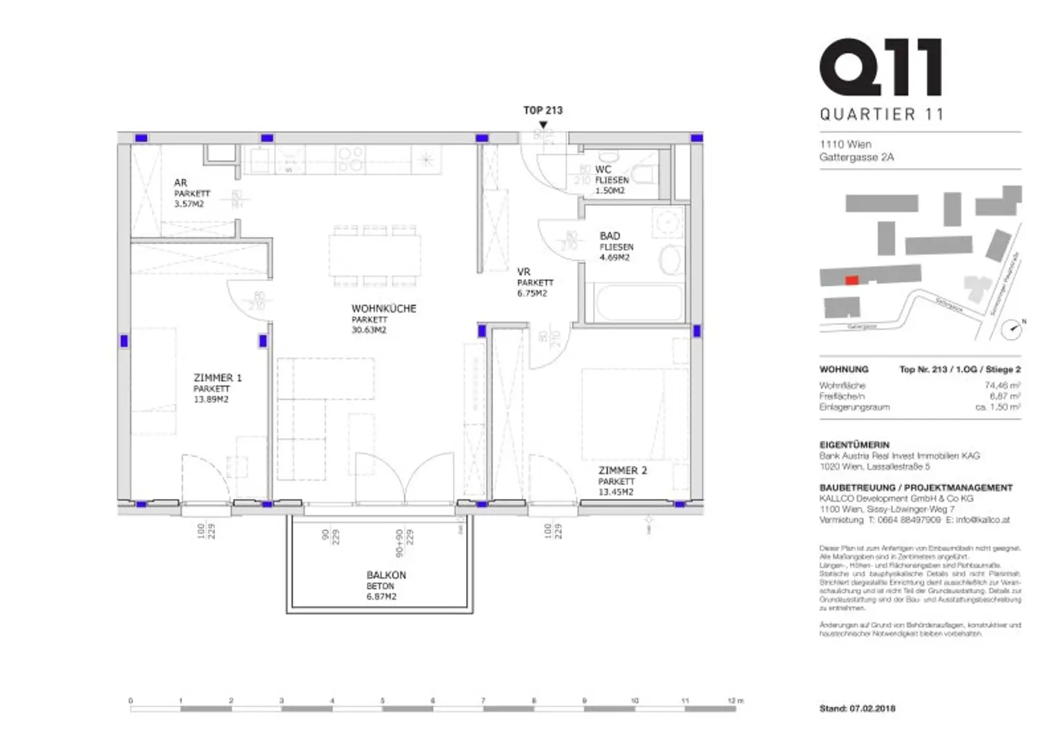 Attraktive 3-Zimmerwohnung mit Balkon und Kühldecke