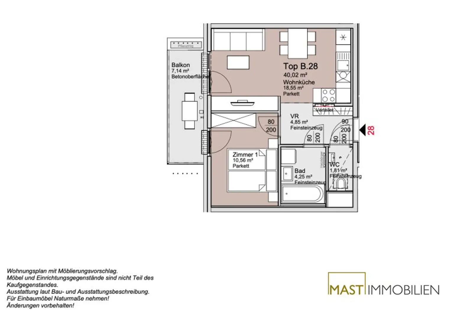 *Ende 2026* Provisionsfreie 2-Zimmer Wohnung im 4. Liftstock!
