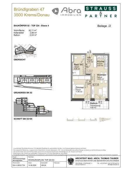 Neubau - Moderne Zwei-Zimmer-Wohnung mit Balkon