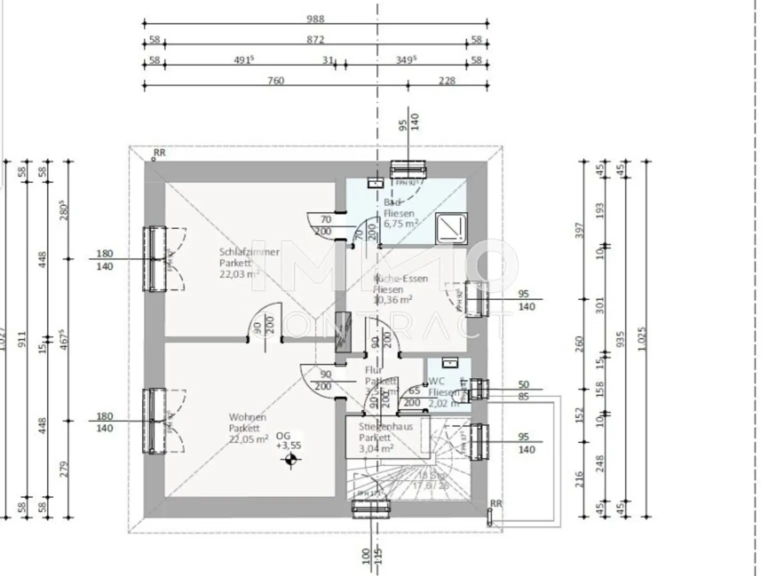 Wohnhaus in 3900 Schwarzenau, Plan OG