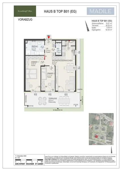 Kreuzbergl Villen - 3 Zimmer Gartenwohnung -  Ein Projekt von MADILE