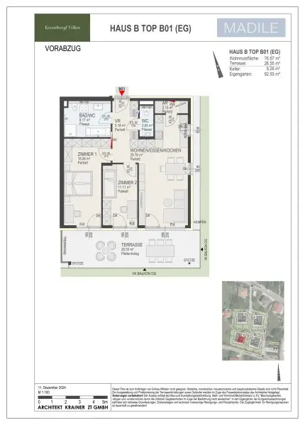 Kreuzbergl Villen - 3 Zimmer Gartenwohnung -  Ein Projekt von MADILE