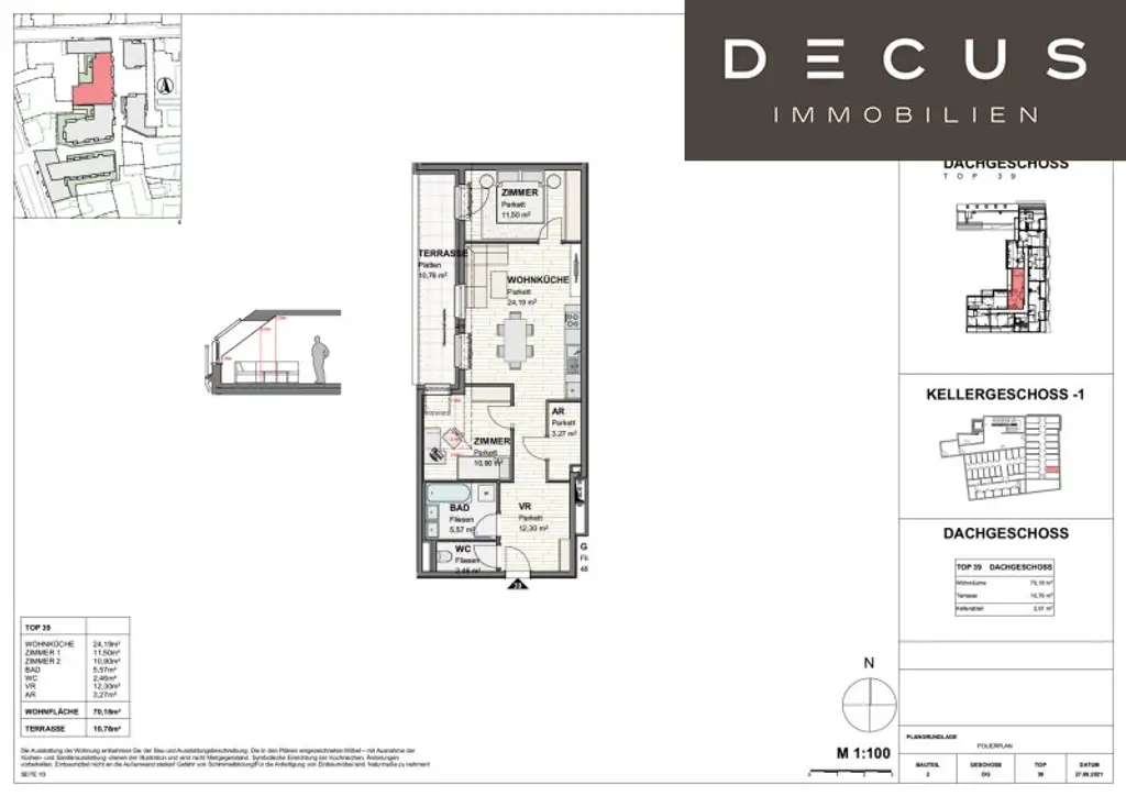| AB DEZEMBER | DACHGESCHOSS | WESTEN | TERRASSE | 3-ZIMMER |